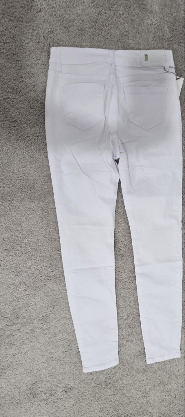 White Rhinestone Skinny Jeans - Picture 3 of 5